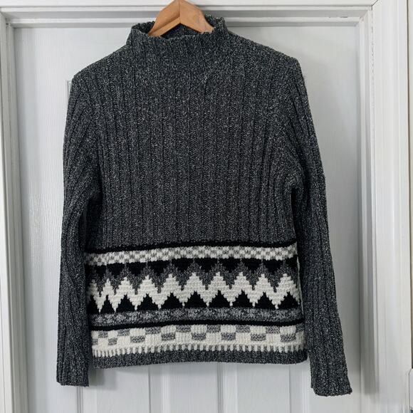 Knitting Needles Mock Neck Sweater - Picture 1 of 3
